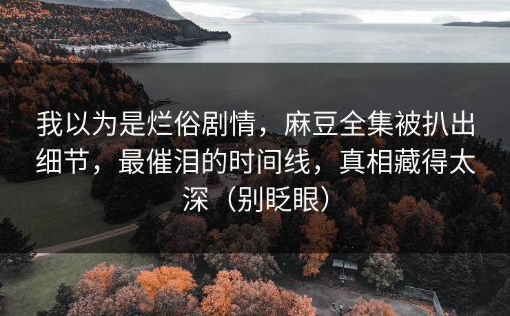 我以为是烂俗剧情，麻豆全集被扒出细节，最催泪的时间线，真相藏得太深（别眨眼）
